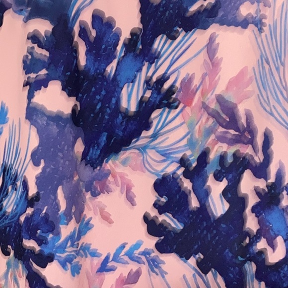 SCALES MENS SIZE XL Pink and Blue Polo Shirt with UNDERWATER CORAL Print EUC - Picture 5 of 11